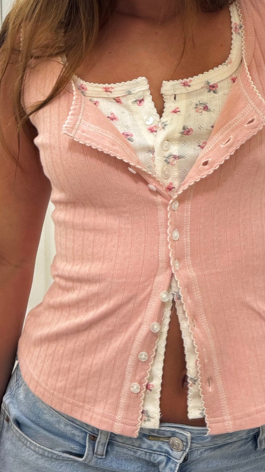Ribbed Rose Tank