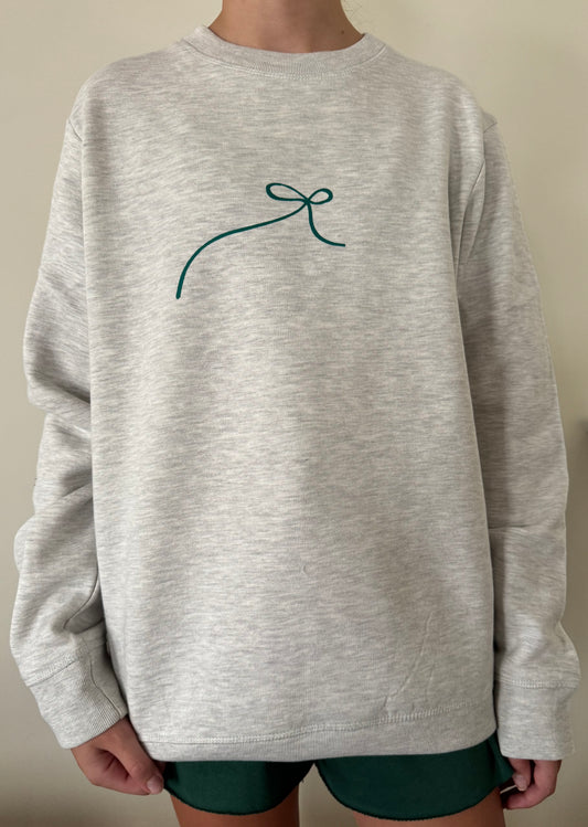 Ash Heather Original Bow Crewneck
