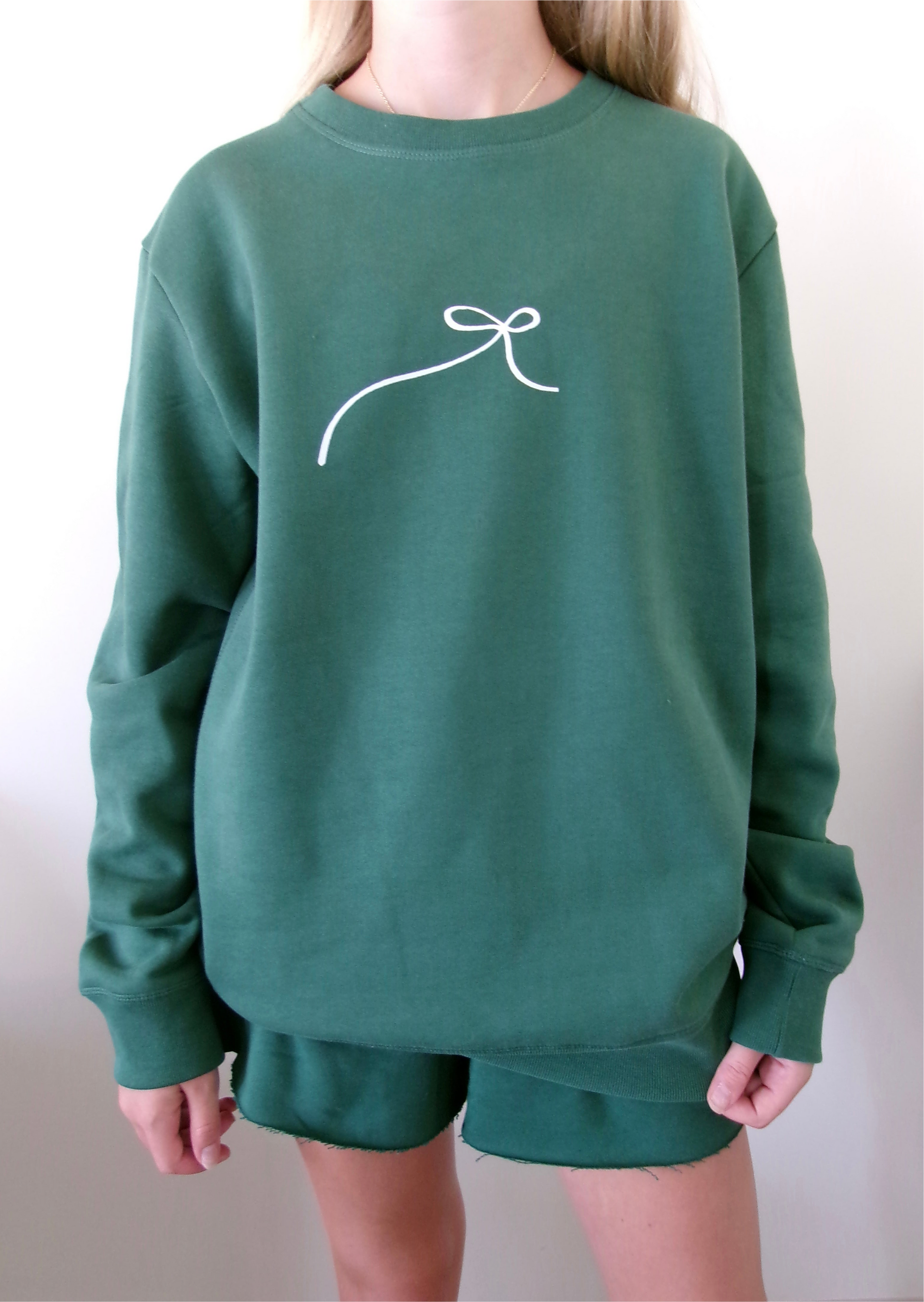 Green Original Bow Crewneck